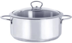 Metalac Cratita Cu Capac Sticla Metalac Kulinaria Capacitate 2.8L Diametru 20CM Inox (145154)