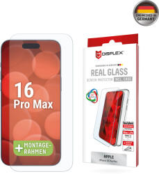 Displex - Prémium [Csomag] Valódi Üveg + Tok - iPhone 16 Pro Max - Átlátszó üvegfólia