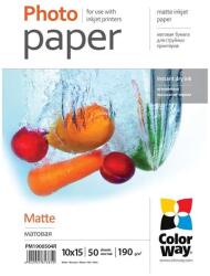 ColorWay Fotópapír, prémium Matt, 190 g/m, 10x15, 50 lap (PM1900504R) - majorsoft