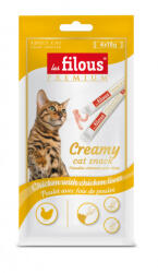 Les Filous Recompense cremoase pentru pisici Les Filous, Pui si ficat de pui, 4 x 15g (213004)