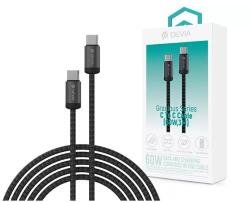 DEVIA ST124332 Gracious Series 3m 60W PD Type-C/Type-C fekete adat és töltőkábel (ST124332) - officedepot