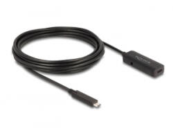 Delock USB 10 Gbps Type-C aktív hosszabbítókábel 5m fekete (80028)