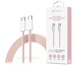 DEVIA ST106178 Smart Series Woven 1m 60W PD Type-C/Type-C rózsaszín adat és töltőkábel (ST106178) - officedepot