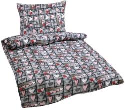 BELLATEX krepp - 140 × 200, 70 × 90 cm - piros szívecske (3048)