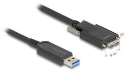 Delock Aktív optikai kábel USB 10 Gbps-A apa & gt; USB 10 Gbps Micro-B Típusú dugó csavarokkal ellátott 15 m (83217) (83217)