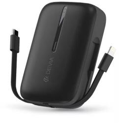 DEVIA ST387562 Kintone Series 10000mAh fekete USB+Type-C powerbank + Type-C/Lightning kábel (ST387562) - pcx