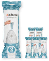Brabantia Saci de gunoi Brabantia PerfectFit FlatBack+/Bo 1005592, Dimensiune O, 30 L, 120 buc, Alb (1005592) Cos de gunoi