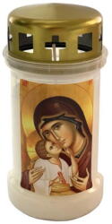 Bolsius Бяла ритуална свещ с Богородица - Bolsius с горене 50 часа (BO-NR3-CAP-MD-BIZ-A)