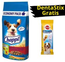 Chappi Chappi száraz kutyaeledel marhahússal, baromfival és zöldségekkel 13, 5 kg PEDIGREE + INGYENES 3x DentaStix fogápoló jutalomfalat kutyáknak 45/77 g