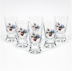 Výrobce po 1 ks 6 db tiszta pálinkás pohár készlet virágmintával (KK01082)