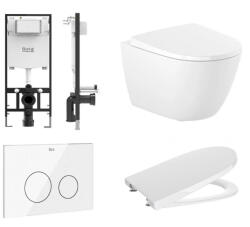 Roca Ona fali WC szett nyomólappal és beépíthető tartállyal, fehér A893107200 (A893107200)
