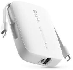 DEVIA ST387555 Kintone Series 10000mAh fehér USB+Type-C powerbank + Type-C/Lightning kábel (ST387555) - haztartasibolt