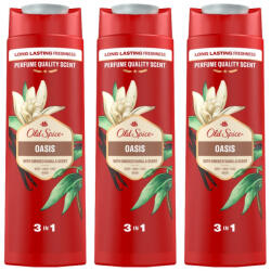 Old Spice Oasis 3 az 1-ben tusfürdő és sampon férfiaknak (3x400 ml)