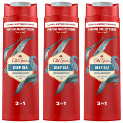 Old Spice Deep Sea 3 az 1-ben tusfürdő és sampon (3x400 ml)