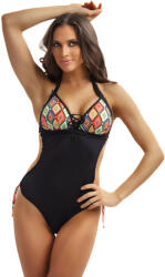 CARIB Noir push-up trikini-fekete-rombusz mintás-XL (427-37-XL) - topjatekbolt