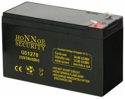 Honnor Security HS12-7 12V/7Ah zárt gondozásmentes AGM akkumulátor