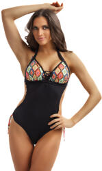 CARIB Noir push-up trikini-fekete-rombusz mintás-XL (427-37-XL) - jatekrt