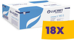 Lucart Professional Lucart Strong V180S hajtogatott kéztörlő - hófehér 2 rétegű, 180 lapos (Karton - 18 csomag) (863061J)