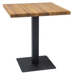  Masa de dining neagra cu blat decor stejar PURO 60x60