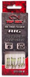 TOPMIX Method Feeder előkötött horog csalitüskével 0, 12mm #6 8db/csg (TM703)