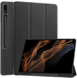 Samsung Tab S9 Ultra 14.6 / Tab S10 Ultra 14.6 SM-X910 / X916B / X920 / X926B, mappa tok, Trifold, érintőceruza tartó, fekete