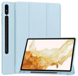 Samsung Tab S9 Plus 12.4 / Tab S10 Plus 12.4 SM-X810 / X816B / X820 / X826B, mappa tok, Trifold, érintőceruza tartó, világoskék