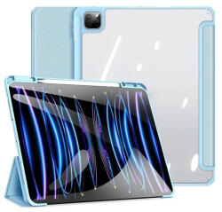 Apple iPad Pro 13 (2024), mappa tok, Smart Case, légpárnás sarok, közepesen ütésálló, érintőceruza tartó, átlátszó hátlap, Dux Ducis Toby, kék - tok-shop
