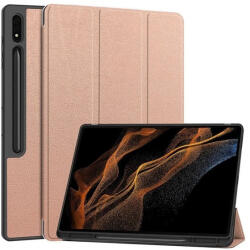 Samsung Tab S9 Ultra 14.6 / Tab S10 Ultra 14.6 SM-X910 / X916B / X920 / X926B, mappa tok, Trifold, érintőceruza tartó, vörösarany