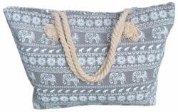 Plazabox Mirjam Strandtáska elefánt mintás szürke női válltáska (ke-2020-1-grey)