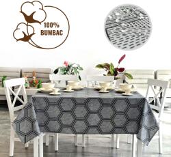 Ralex Fata de masa antimurdarire 100% Bumbac Diametru 180 cm, Hexagon Negru