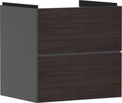 Hansgrohe Dulap baza suspendat Hansgrohe Xevolos E cu 2 sertare, 58cm, corp gri mat, front stejar inchis (54177730)