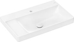 Hansgrohe Lavoar asimetric Hansgrohe Xelu Q 80x48cm, polita stanga, fara preaplin, montare pe mobilier, SmartClean, alb (61030450)