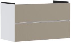 Hansgrohe Dulap baza suspendat Hansgrohe Xevolos E cu 2 sertare, 98cm, corp alb mat, front ceramic bronz texturat (54181390)