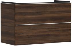 Hansgrohe Dulap baza suspendat Hansgrohe Xelu Q cu 2 sertare, 98cm, nuc inchis, manere alb mat (54034700)