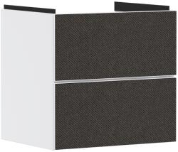 Hansgrohe Dulap baza suspendat Hansgrohe Xevolos E cu 2 sertare, 58cm, corp alb mat, front textil gri inchis (54175660)