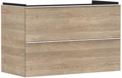 Hansgrohe Dulap baza suspendat Hansgrohe Xelu Q cu 2 sertare, 98cm, stejar natur, manere crom (54033000)