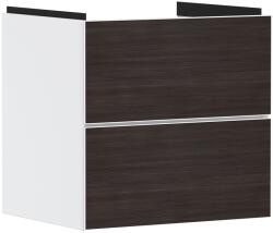 Hansgrohe Dulap baza suspendat Hansgrohe Xevolos E cu 2 sertare, 58cm, corp alb mat, front stejar inchis (54175730)