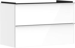 Hansgrohe Dulap baza suspendat Hansgrohe Xelu Q cu 2 sertare, 98cm, alb lucios, manere crom (54031000)