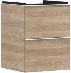 Hansgrohe Dulap baza suspendat Hansgrohe Xelu Q cu 2 sertare, 48cm, stejar natur, manere crom (54021000)