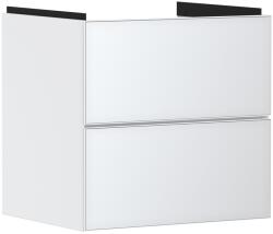 Hansgrohe Dulap baza suspendat Hansgrohe Xevolos E cu 2 sertare, 58cm, corp alb mat, front alb metalic (54175320)