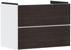 Hansgrohe Dulap baza suspendat Hansgrohe Xevolos E cu 2 sertare, 78cm, corp alb mat, front stejar inchis (54178730)