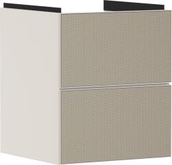 Hansgrohe Dulap baza suspendat Hansgrohe Xevolos E cu 2 sertare, 48cm, corp bej mat, front ceramic bronz texturat (54173390)