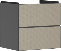 Hansgrohe Dulap baza suspendat Hansgrohe Xevolos E cu 2 sertare, 58cm, corp gri mat, front ceramic bronz texturat (54177390)