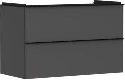 Hansgrohe Dulap baza suspendat Hansgrohe Xelu Q cu 2 sertare, 98cm, gri diamant mat, manere negru mat (54032670)