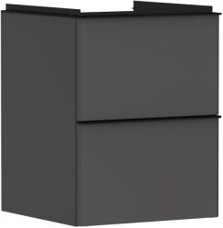 Hansgrohe Dulap baza suspendat Hansgrohe Xelu Q cu 2 sertare, 48cm, gri diamant mat, manere negru mat (54020670)