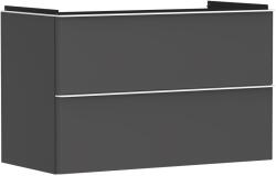 Hansgrohe Dulap baza suspendat Hansgrohe Xelu Q cu 2 sertare, 98cm, gri diamant mat, manere alb mat (54032700)