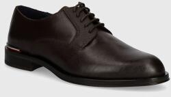 Tommy Hilfiger bőr félcipő CORE RWB HILFIGER TEXT LTH SHOE barna, férfi, FM0FM05255 - barna Férfi 41