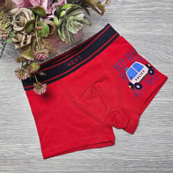 Aura Via Fiú boxer autó mintás Piros, 4-6 év 91858