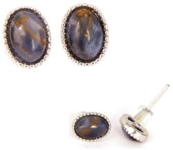  Cercei din Pietersit Oval - 8x6x14 mm - Argint 925 - Piatra Puterii si Întelepciunii - 1 Pereche