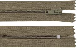 Fashion Műanyag fogú rögzített (nem bontható) spirálcipzár, 3mm, 14cm hosszú, 270384, olajbogyó